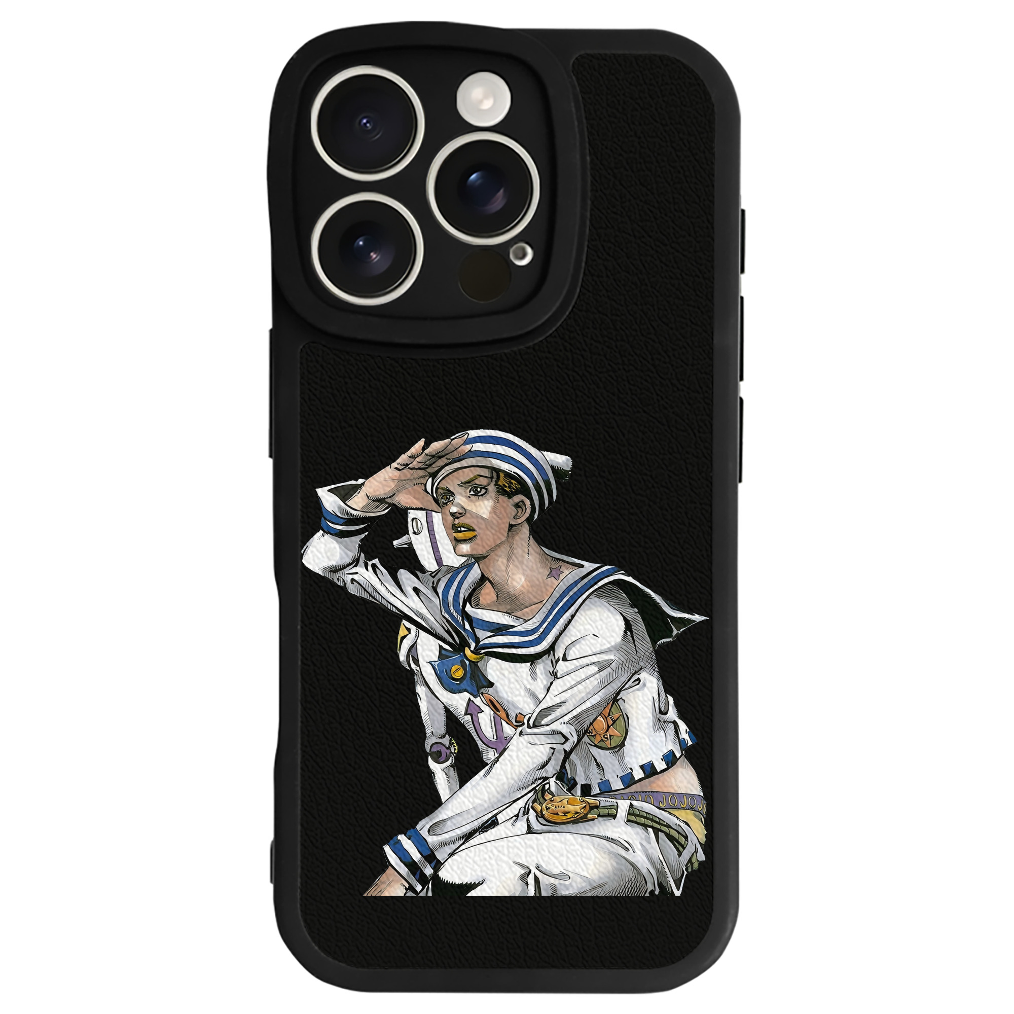 （画像用） ジョジョの奇妙な冒険 東方定助 JoJo's Bizarre Adventure Higashikata Josuke 【iPhone 16シリーズ対応】シリコンスマホケース（レザー調） 材質：シリコン